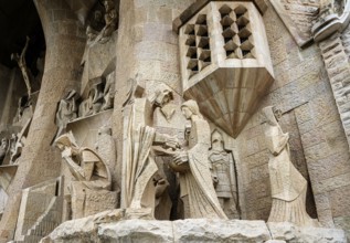 Detail on the birth façade of the Sagrada Familia, Church of the Atonement of the Holy Family, by