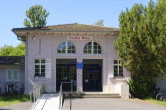 Entrance hall Mettnau lido, Mettnau peninsula, Radolfzell, Lake Constance, Baden-Württemberg,