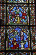 Glass window in the Cathédrale Saint-Bénigne, Dijon, Departement Côte dOr, Region