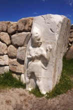 Hittite relief sculpture on the Kings gate to the ancient Hittite capital Hattusa, a UNESCO World