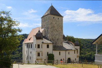 Prunn Castle, hilltop castle, first mentioned in 1037, stands on the Main-Danube Canal,