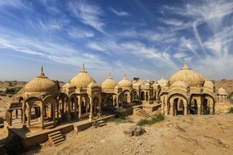 Bada Bagh ancient cenotaphs in Jodhpur, Rajasthan, India, Asia