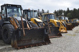 Wheel loader on the construction site, Denmark, Europe