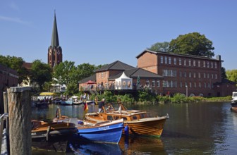 Europe, Germany, Lower Saxony, Buxtehude, Hamburg Metropolitan Region, Este, harbour, waterfront