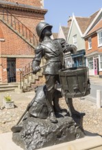 'The Drums of Fore and Aft' drummer boy sculpture by Arnold, Earl of Albemarle, Shire Hall, Market