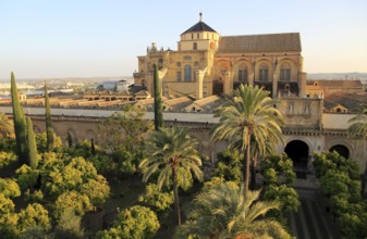 Raised angle view of Great Mosque, Mezquita cathedral, former mosque building in central, Cordoba,