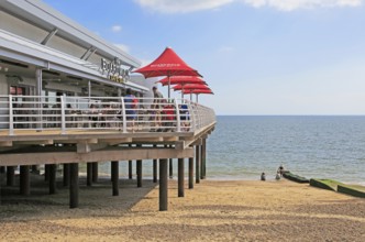 The Boardwalk cafe bar on the pier at Felixstowe, Suffolk, England, UK