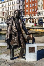 Statue of Josef Ressel, forestry official and ingenious inventor of the ship's propeller, Trieste,