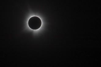 Van Wert, Ohio USA, 8 April 2024, A total solar eclipse, seen from northwestern Ohio. The reddish