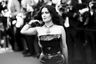 Cannes, France, 18.5.2024: Salma Hayek at the premiere of Emilia Perez on the red carpet of the