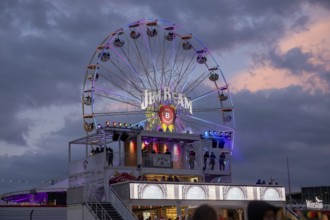 Adenau, Germany, 8 June 2024: Ferris wheel of the sponsor Jim Beam at the Rock am Ring Festival.