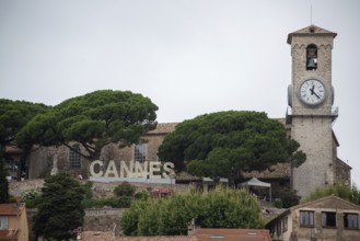 The Cannes lettering can be seen on a hill in the historic centre of Le Suquet, Cannes,