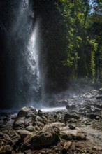 Tiu Kelep waterfall in backlight, nature, landscape, flowing, river, fresh, clear, clean,