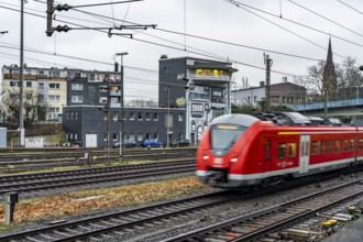 The Deutsche Bahn AG signal box in Mülheim-Styrum, controls train traffic on one of the busiest