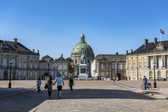 Amalienborg Palace, dome of the Protestant Frederiks Kirke, Copenhagen, Denmark, Europe