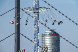 The Rhine Fair in Düsseldorf, in the Rhine meadows in the Oberkassel district, on the Rhine, Bayern