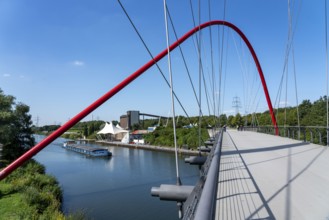 Nordsternpark, former site of the Nordstern colliery, double arch bridge over the Rhine-Herne Canal