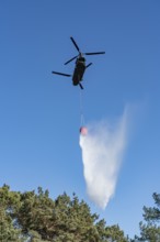 Forest fire in the German-Dutch border region near Niederkrüchten-Elmpt, in a nature reserve, use