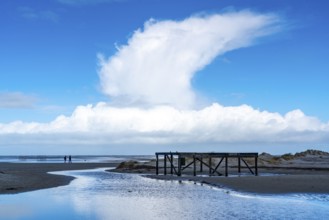 Beach, tidal creek, in the west of Borkum, island, East Frisia, winter, season, autumn, Lower