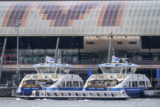 GVB ferries for pedestrians and cyclists across the river Ij, to Amsterdam Centraal station, free