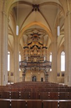 Organ of the Gothic UNESCO Severi Church, St Severi, interior view, Domplatz, Erfurt, Thuringia,