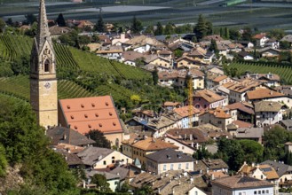 The village of Tramin on the wine route, in South Tyrol, wine-growing region of Gewürztraminer,