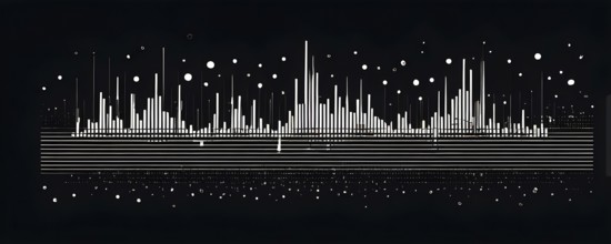 Illustration of abstract audio frequency sound wave lines, AI generated