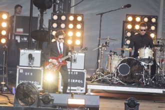 Daniel Kessler (guitarist) and Samuel Sam Fogarino (drummer) of the band Interpol live at the