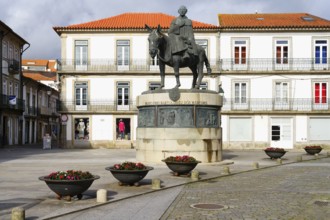 Bartholomew of Braga Equestrian statue, Viana do Castelo, Minho, Portugal, Europe