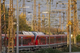 Regional train, Regioexpress, arriving at Essen central station, North Rhine-Westphalia, Germany,