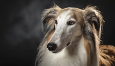 Pets, dog, borzoi, greyhound, recognised Russian dog breed, AI-generated, AI-generated, AI