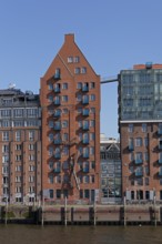 Building on the riverbank, Elbe, Hamburg, Germany, Europe