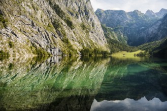 Obersee, Königssee, Schönau, Berchtesgaden National Park, Berchtesgadener Land, Upper Bavaria,