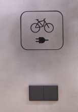 Logo, pictogram, charging socket, socket for charging batteries for e-bikes, pedelec, electric