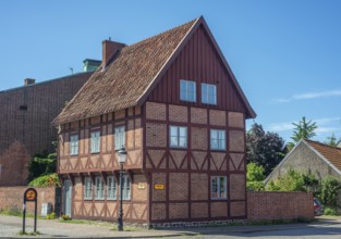 Medieval half-timbered house in the old town of Ystad, Skåne County, Sweden, Scandinavia, Europe