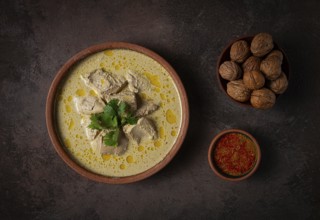 Satsivi, chicken in walnut sauce Baghe, cold dish, Georgian cuisine, homemade, no people