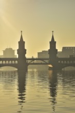 Oberbaum Bridge in Berlin-Friedrichshain at sunrise, Berlin, Germany, Europe