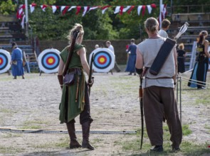 Archers, Competition, Medieval Week, Hanseatic City of Visby, UNESCO World Heritage Site, Gotland