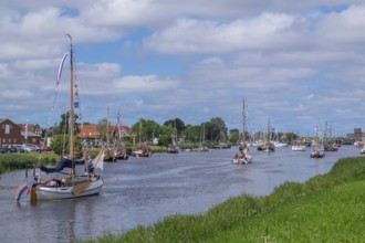 WattenSail, meeting of Dutch and German traditional sailors, Carolinensiel, North Sea resort, Lower