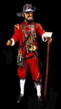 Venetian musketeer from 1620, military museum, planned town with star-shaped layout, Palmanaova,