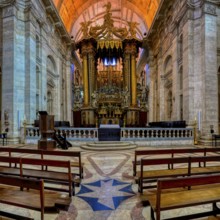 Church and Monastery of Sao Vicente de Fora, Central nave and ceiling, Lisbon, Portugal, Europe