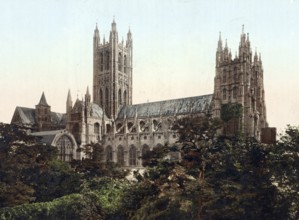 Canterbury Cathedral, Christ Church Cathedral, in Canterbury, England, around 1890, Historical,