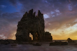 Sunset at Sauron's Mask, Playa de Portizuelo, Costa Verde Asturias, Spain, Europe