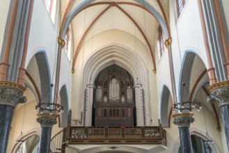 Church organ of the Roman Catholic parish church of St Martinus, town of Zons, Dormagen, Lower