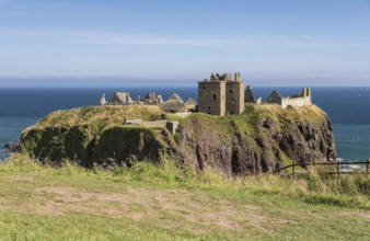 Dunnottar Castle is a ruined castle in Aberdeenshire, Scotland, photographed in September, United