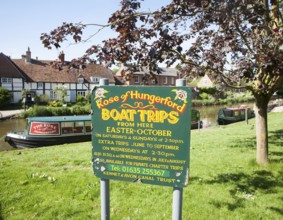 The Rose narrowboat offering boat trips on the Kennet and Avon canal, Hungerford. Berkshire,