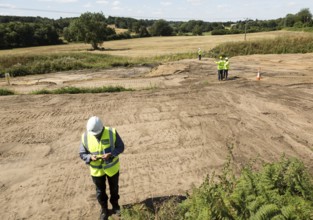 Site of neolithic finds discovered during Scottish Power work, Martlesham, Suffolk, England, UK