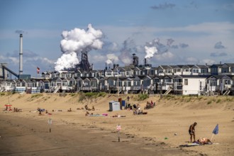 The Tata Steel steel and smelting works in IJmuiden, Velsen, North Holland, Netherlands, largest