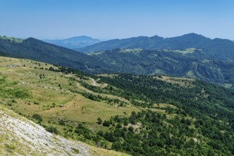 Mountain landscape in the Umbrian-Marche Apennines around Monte Vettore and the Monti Sibillini