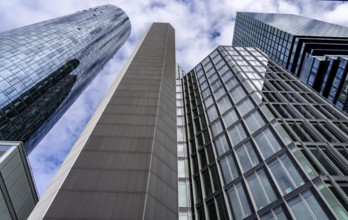 High-rise buildings, office buildings in Frankfurt am Main, Skyline, Hesse, Germany, Europe